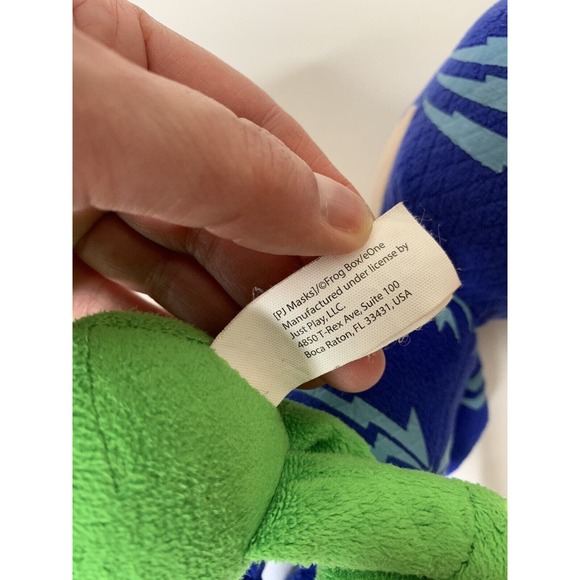 PJ Masks Catboy & Gekko Plush Bean Stuffed Toy 9" Tall Blue Green Metallic Logo - Picture 7 of 7